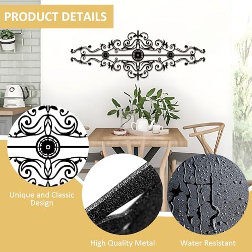 Estart Metal Scroll Wall Decor Rustic Iron Medallion