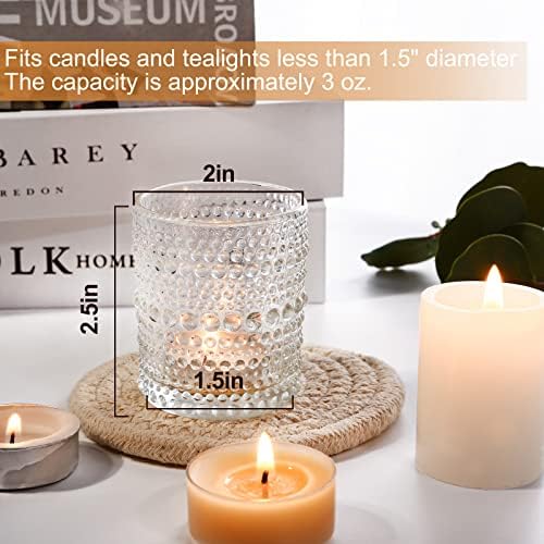 12 Pcs Clear Glass Tea Light Candle Holder Set