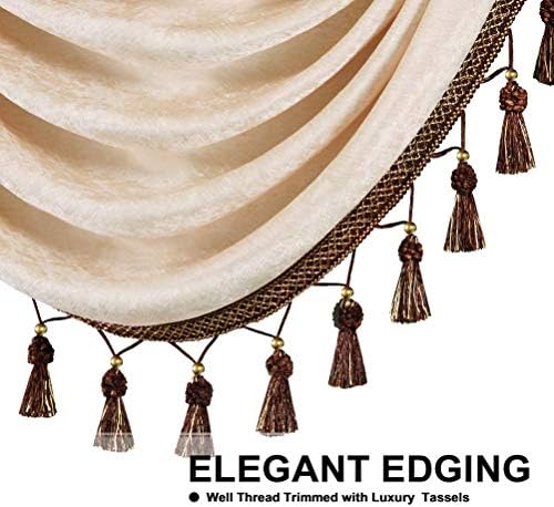 ELKCA Beige Chenille Valance for Living Room and Bedroom