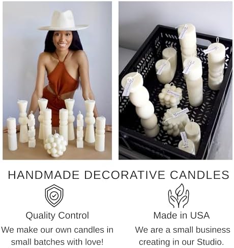 7Pc Large Pillar Candle Set Minimalist Decor