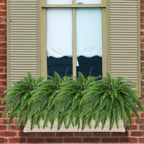 Set of 2 Large Artificial Boston Fern Bushes