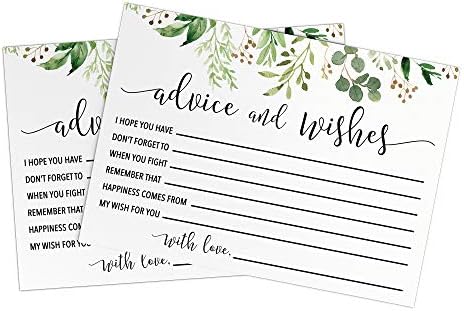 Mr and Mrs Advice Cards with Greenery Decor 50 Pack