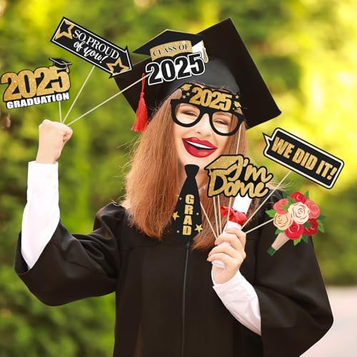 2025 Graduation Photo Booth Props Set - 35 Pcs