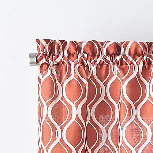 CHF Morocco Ogee Print Scallop Valance 58W x 14L Inch Clay