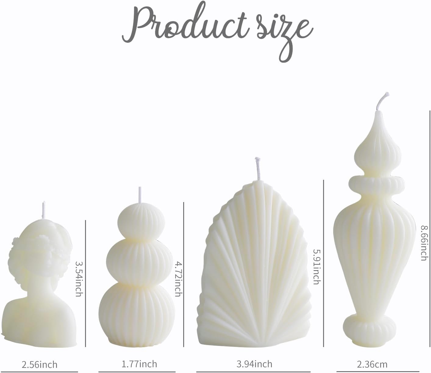 4 Pcs Ribbed Pillar Candles with Modern Aesthetic Design
