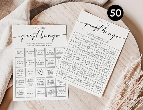 All Ewired Up 50 Find The Guest Bingo Game Cards