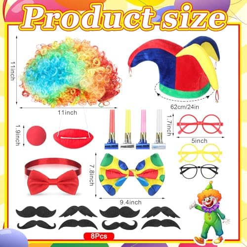 26 Piece Circus Photo Booth Props Costume Set