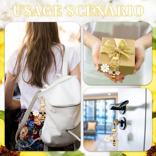 30 Piece Bee Daisy Keychain Wedding Favor Pack