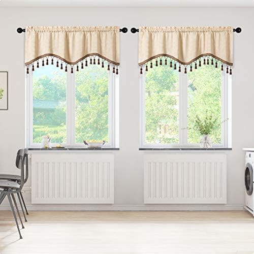 ELKCA Double-Sided Chenille Valance Panels Set of 2