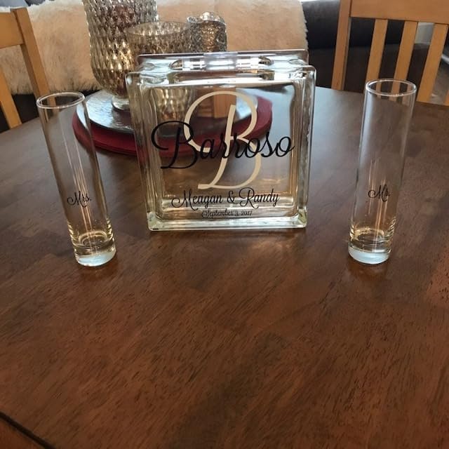 Glass Personalized Monogram Sand Set with Lid