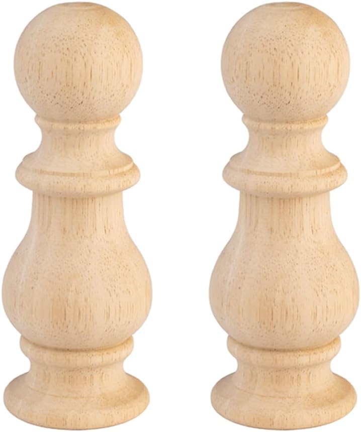 Crapapfert 2Pack Unfinished Wood Finials for Indoor Use