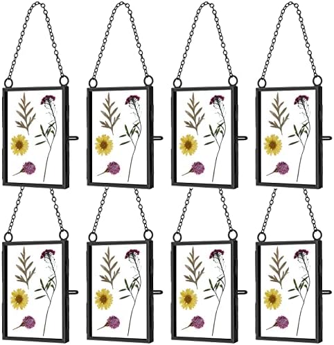 Landhoow 8 Pcs Double Glass Frame for Pressed Flowers
