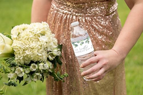 Eucalyptus Floral Water Bottle Wraps for Wedding Bridal Shower