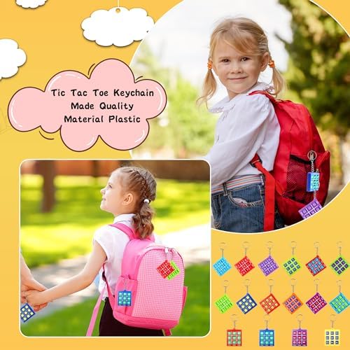 32 Pack Tic Tac Toe Keychain Set for Kids and Adults