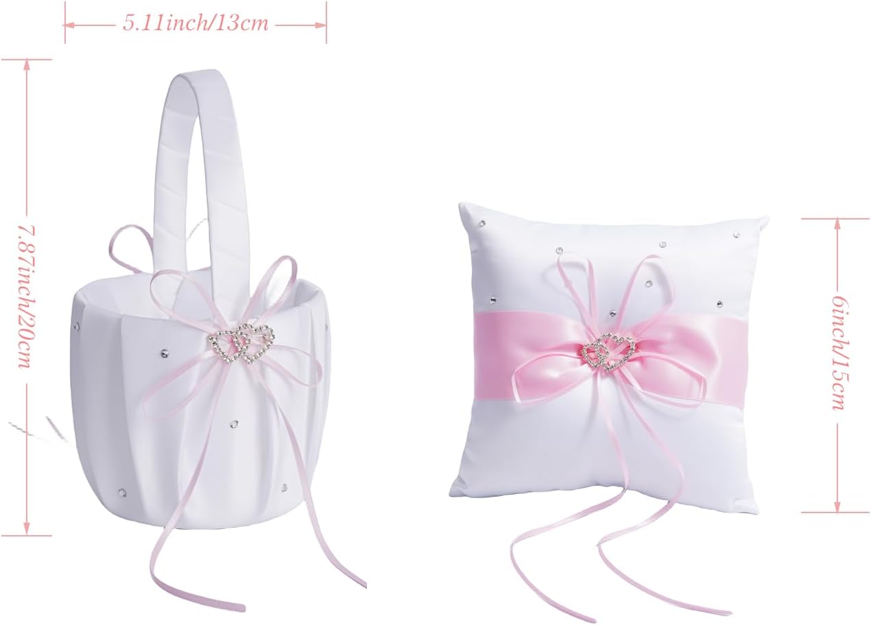 Elegant Satin Flower Girl Basket for Weddings