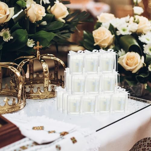 Hushee Silver Cross Candle Wedding Favors Set