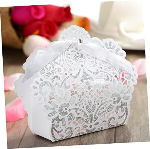 PRETYZOOM Wedding Hollow Out Box 50pcs Candy Boxes For Party Favors