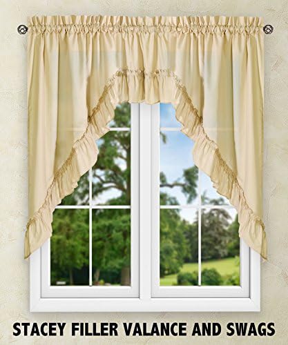 Simple Comfort Ellis Curtain Stacey Valance 54x13 Inch Almond