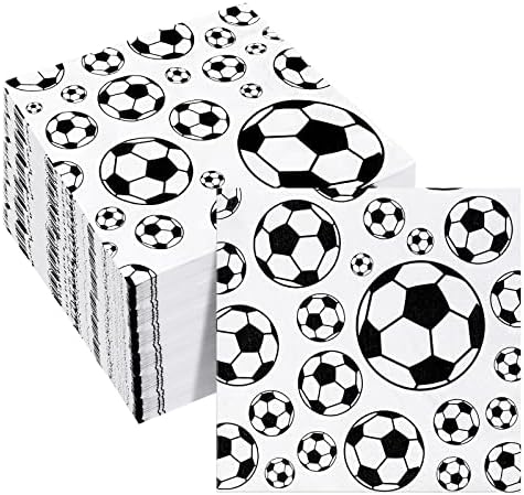 Hotop 50 Pcs Neon Soccer Party Napkins