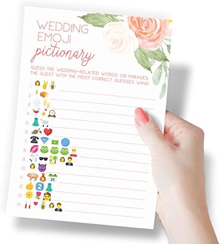 Printed Party Bridal Shower Emoji Guessing Game 50 Cards