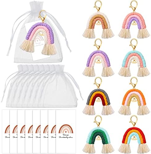 Nosiny Mini Rainbow Macrame Keychains 8 Set