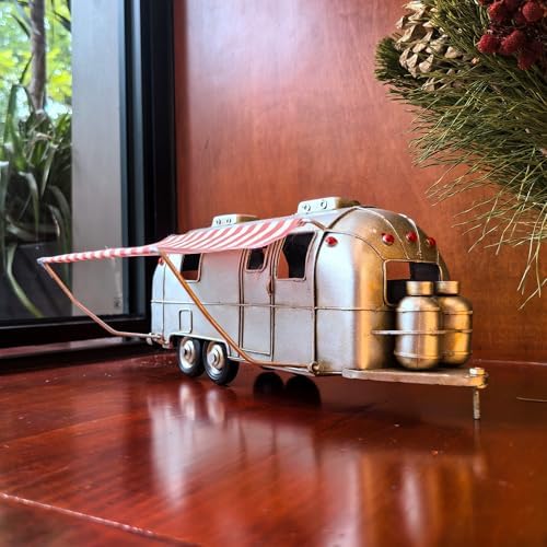 Rusty Retro Camper Model with Fabric Canopy