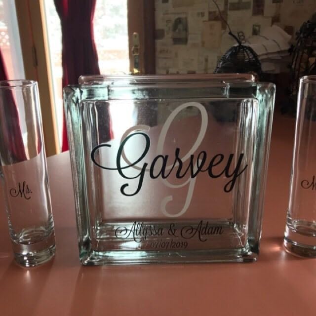 Glass Personalized Monogram Sand Set with Lid