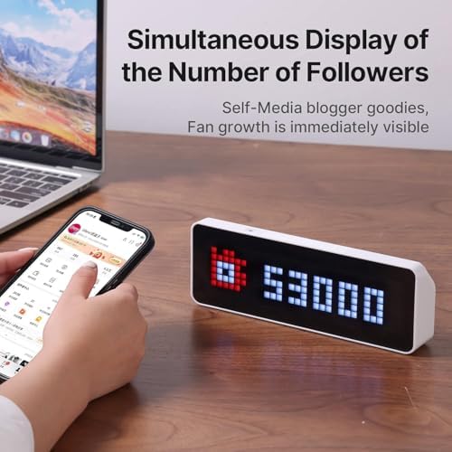 ULANZI TC001 Smart Pixel Clock with Weather and Social Media