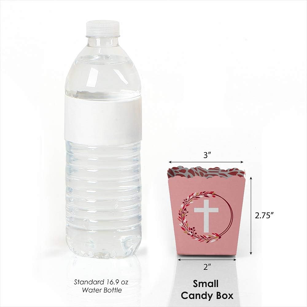 Pink Elegant Cross Mini Candy Boxes Set of 12