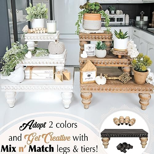 Gothic Black Wooden Tiered Tray Set of 3