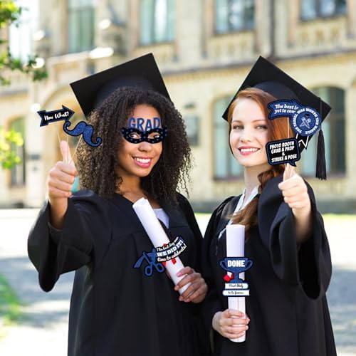 40pcs Graduation Photo Booth Props with Sticks