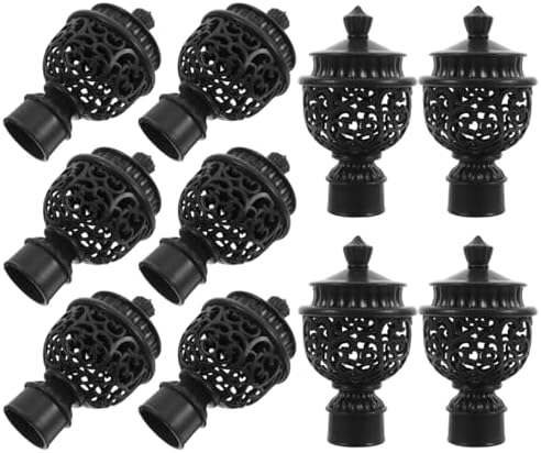 Amosfun 12 Pcs Curtain Rod End Caps Hollow Finials