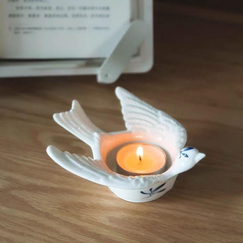 Retro Swallow Design Ceramic Candle Holder