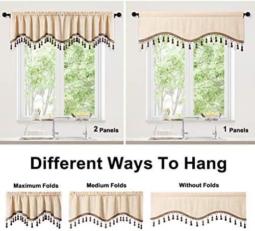 ELKCA Double-Sided Chenille Valance Panels Set of 2