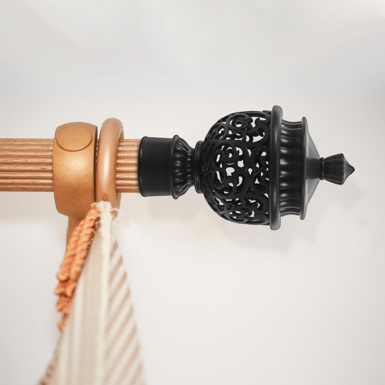 Amosfun 12 Pcs Curtain Rod End Caps Hollow Finials