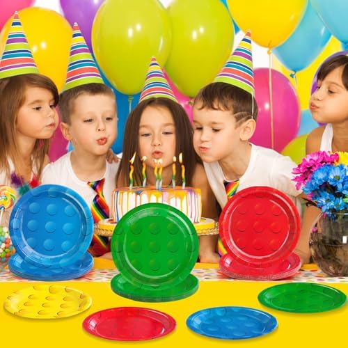 48Pcs Building Block Paper Plates for Birthday Parties