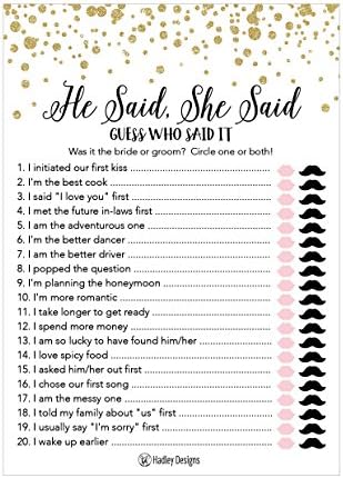 Hadley Designs Gold Bridal Shower Games for 25 Guests 1