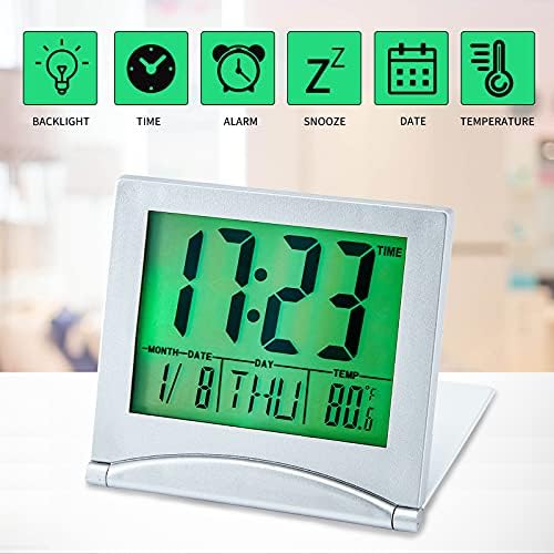 KANBIT Small Digital Travel Alarm Clock with Backlight and Temperature
