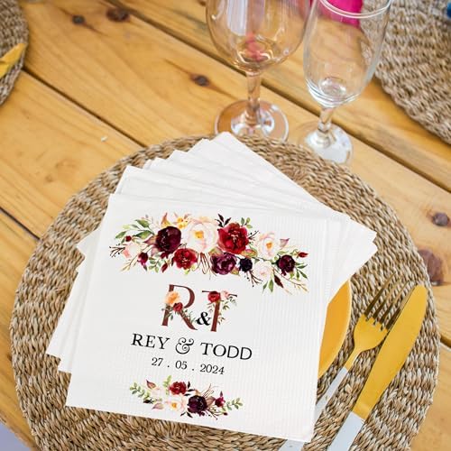 Luxury Personalized Napkins For Party Custom Printed Wedding Napkins