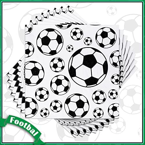 Hotop 50 Pcs Neon Soccer Party Napkins