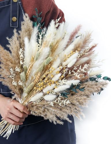 Dried Pampas Grass Decorations 117 Pieces Bouquet Set