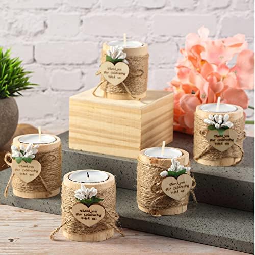 Treela 12 Pcs Wood Tealight Candle Holder Set