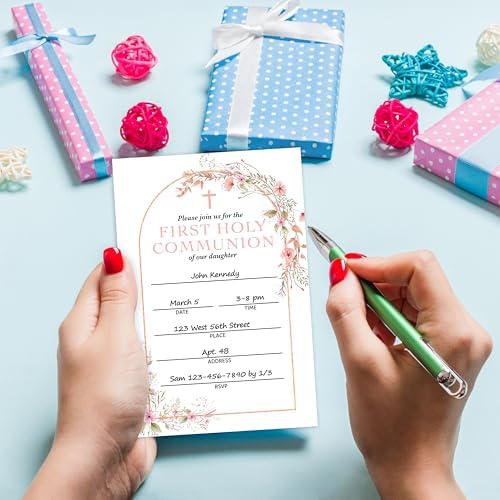 Baptism Invitation Set with 25 Cards and Envelopes