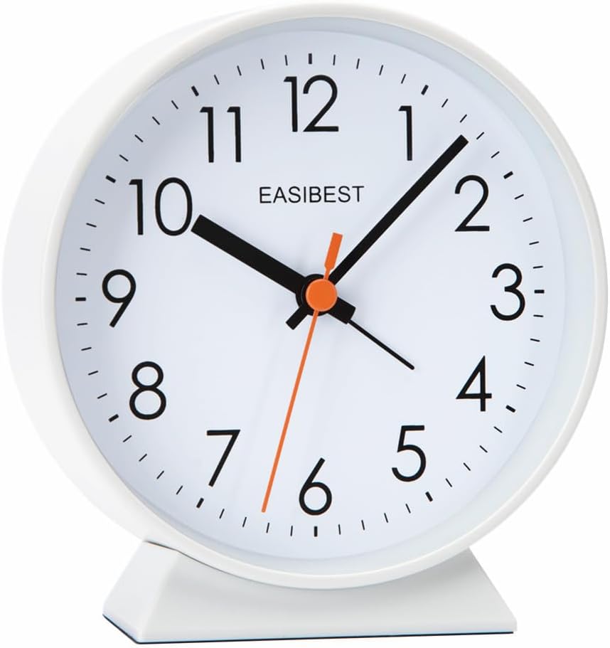 No Ticking Silent Alarm Clock with Snooze Light