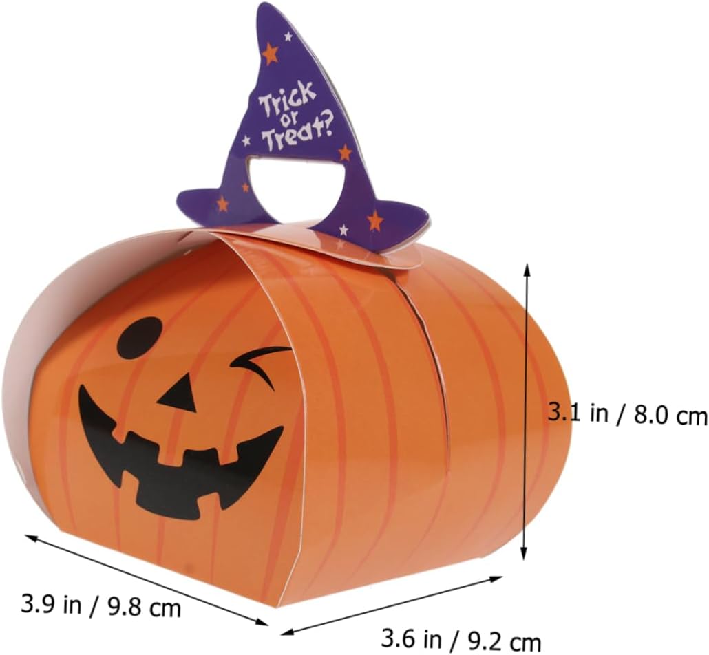 10 Pack Halloween Treats Box Pumpkin Design