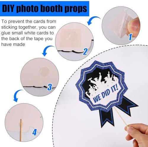 40pcs Graduation Photo Booth Props with Sticks