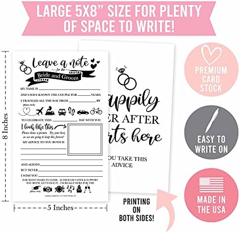 Hadley Designs 25 Wedding Advice Cards For Bride And Groom