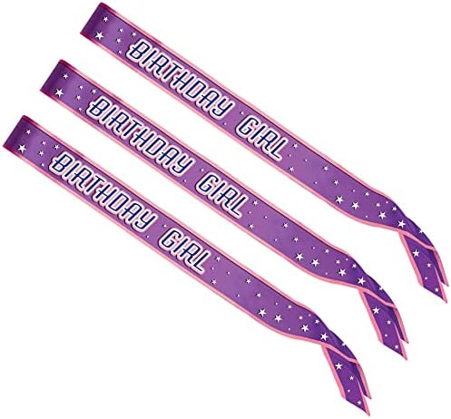Beistle 3 Piece Satin Birthday Girl Sashes