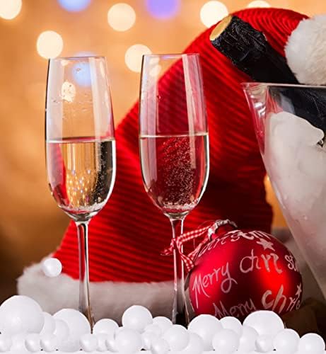 White Glitter Foam Balls - 625 Piece Vase Filler Decor