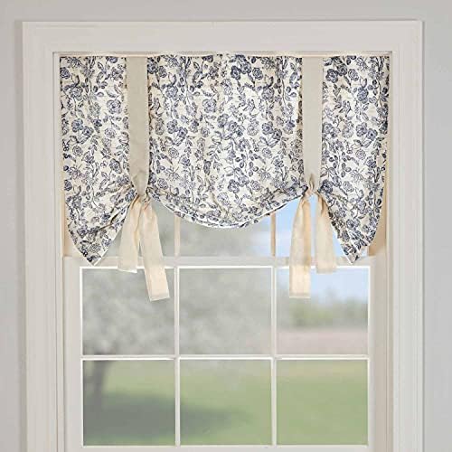 Piper Classics Doylestown Blue Floral Valance Curtain